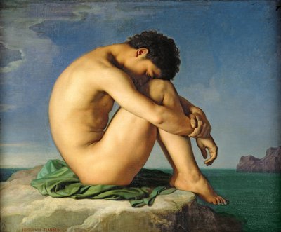 Naked Young Man Sitting by the Sea, 1836 by Hippolyte Flandrin